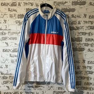 Adidas Originals Windbreaker Jacket Trefoil Colorblock Red Blue White L